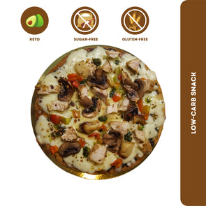 PRE-ORDER Fitness & Flavors | Low-carb Pizza - Roasted Garlic Chicken & Mushroom